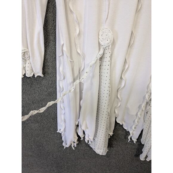 Giselle Shepatin Tunic Top Womens Small Ruffle Fluttery Hem Rosettes Streamers - Picture 4 of 14